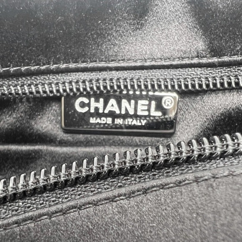 Chanel Black Satin Crystal CC Clutch‎ Chain Shoulder Bag - Picture 5 of 9